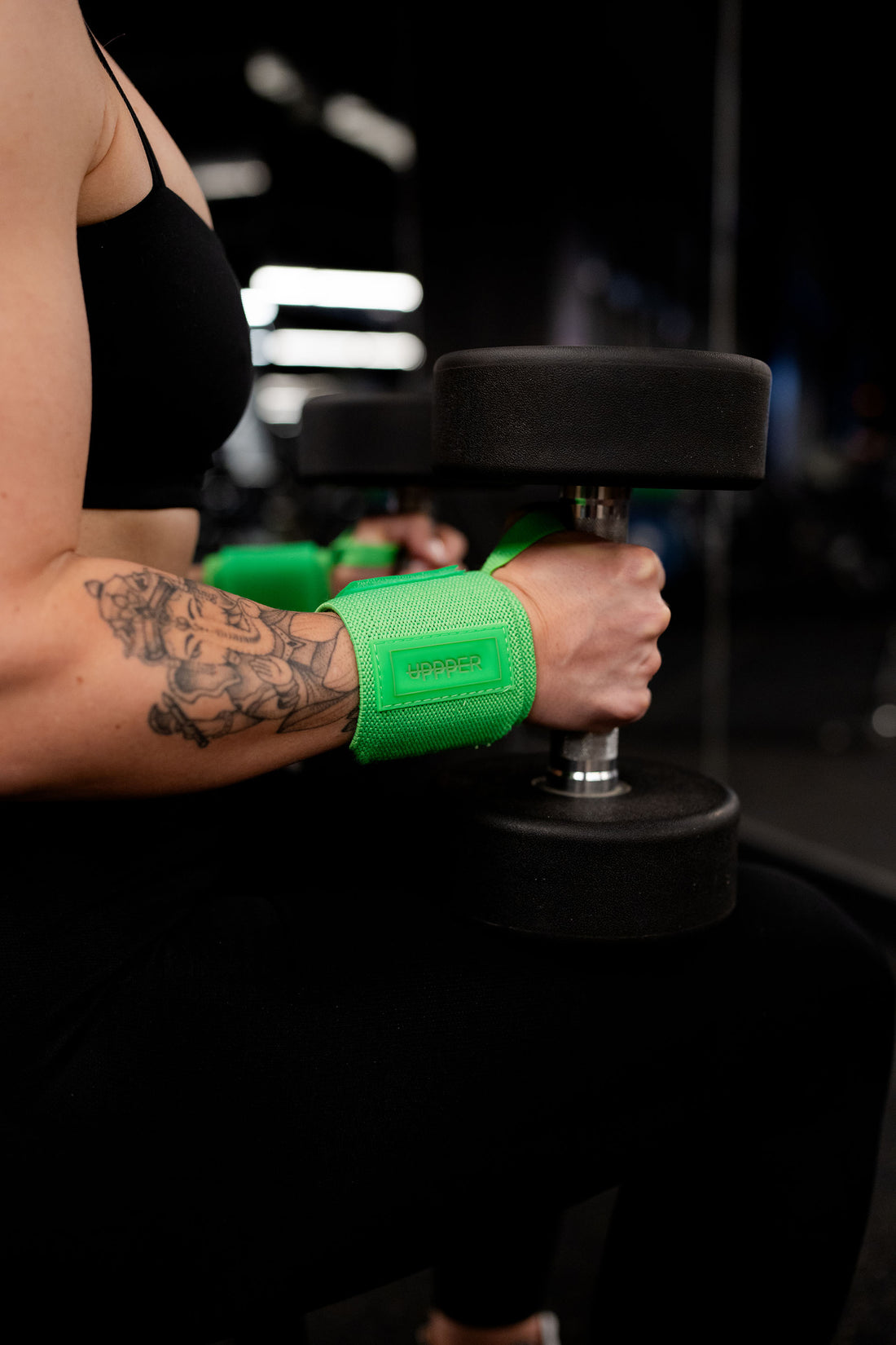 woman wearing uppper wrist wraps